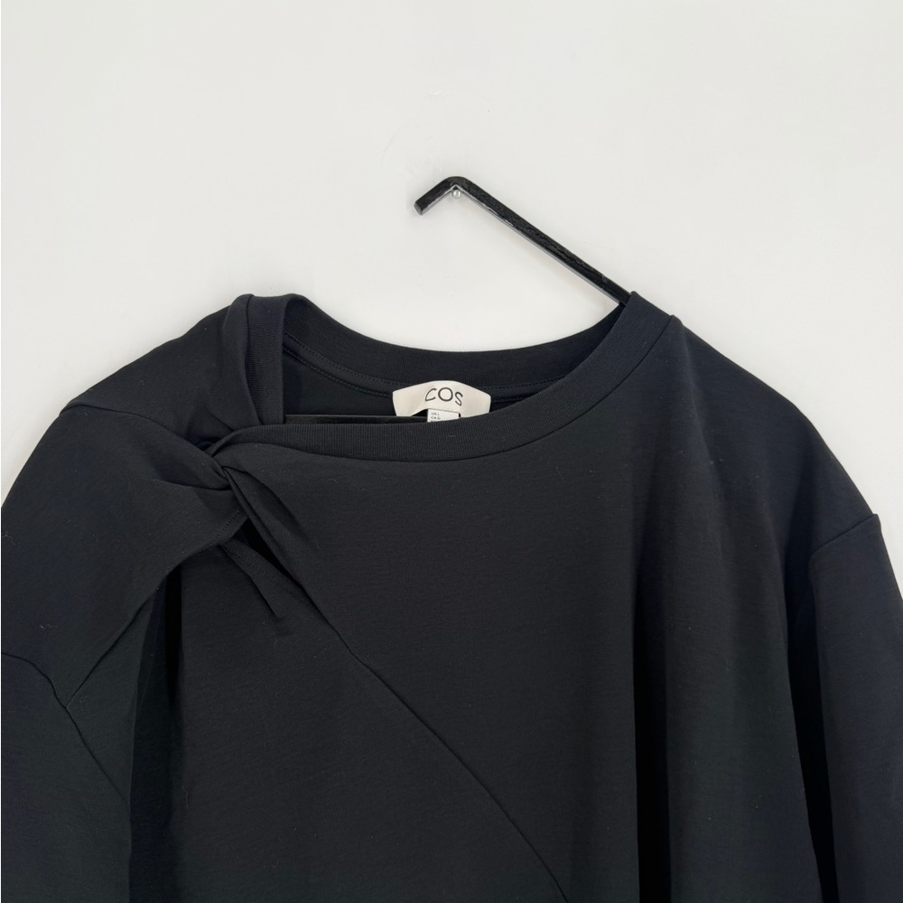 Cos Black Regular Twist Neck Short Sleeve T-Shirt